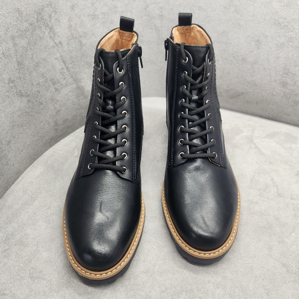 Brioso Ankle Boots 10 Black Leather Hazel Embroidered Biker Bohochic New $170